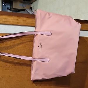Kate Spade pink nylon and leather tote